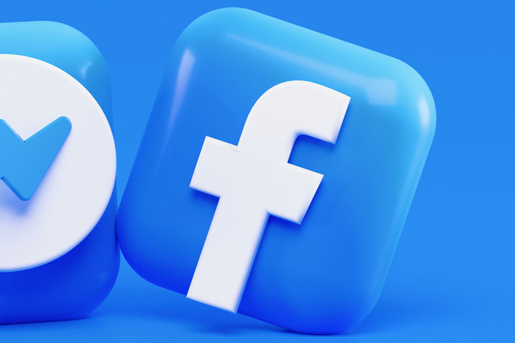 Facebook Icon 3D illustration.