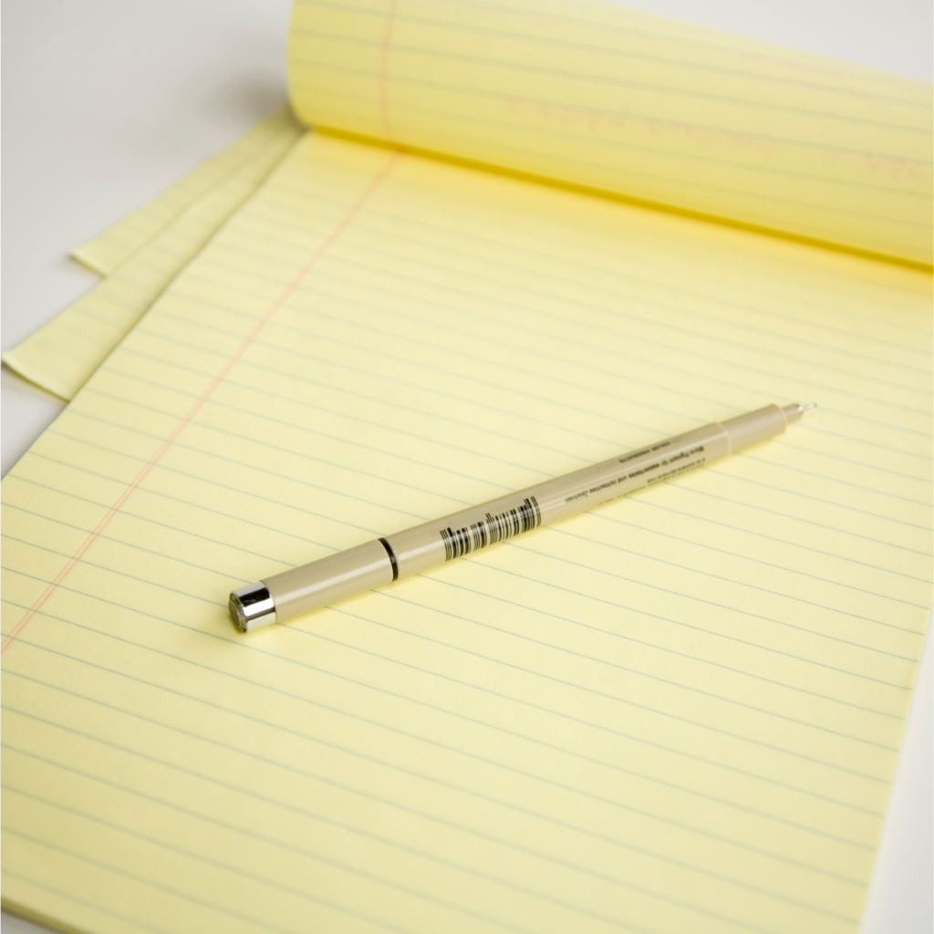Pen and pad.