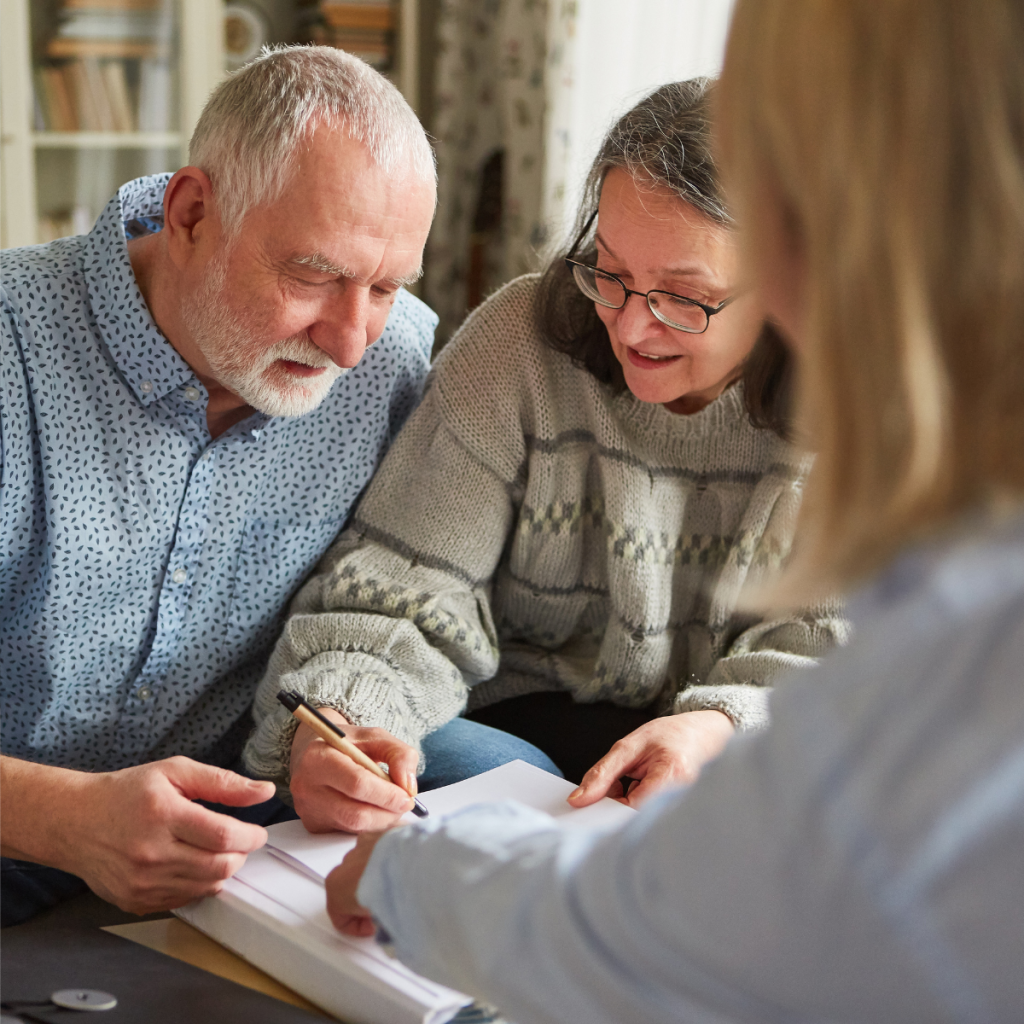 Couple meeting with attorney