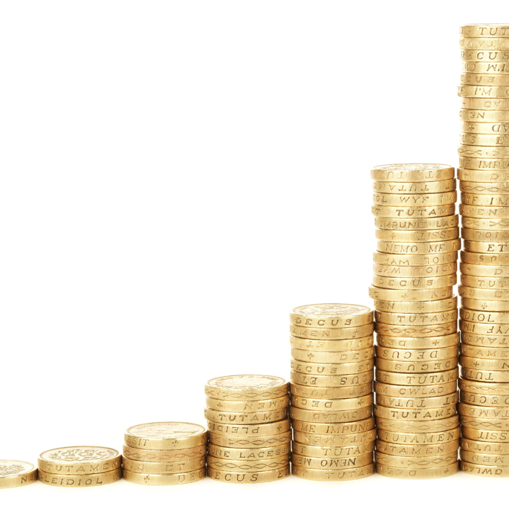Stacked coins.
