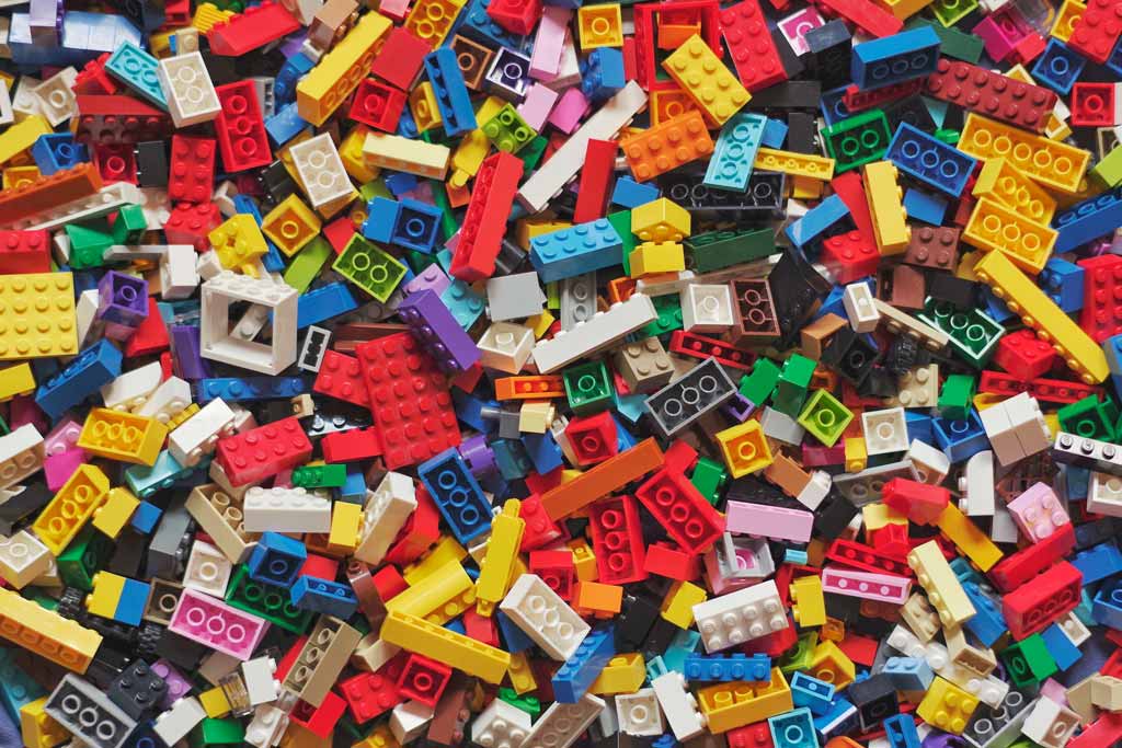 Multicolored lego blocks.