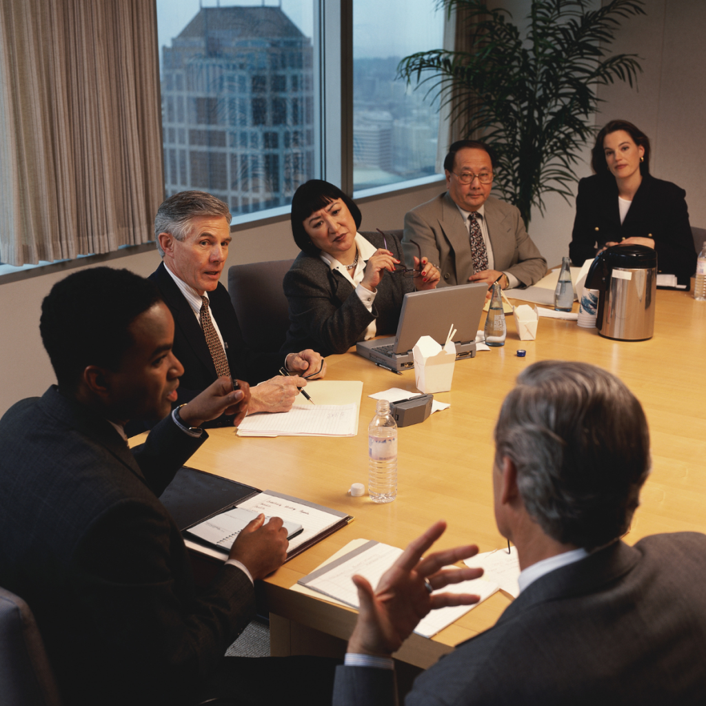 Group of people at a business meeting.