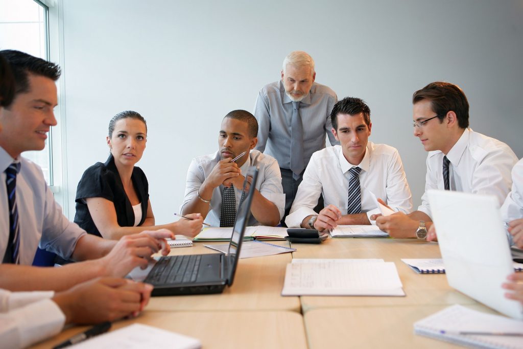 Group of people at a business meeting.