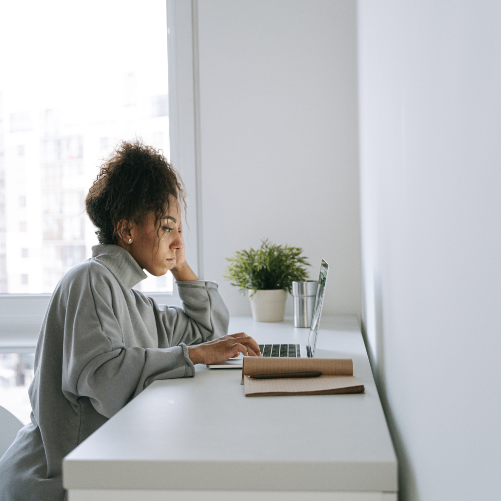 Woman on her laptop.