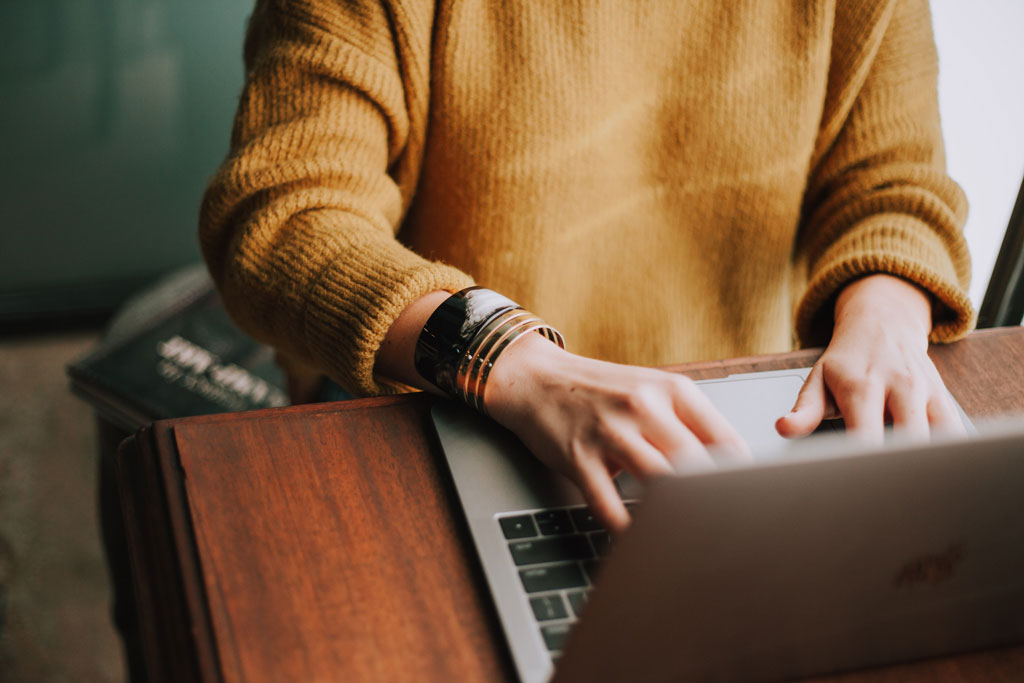 Woman on her laptop.