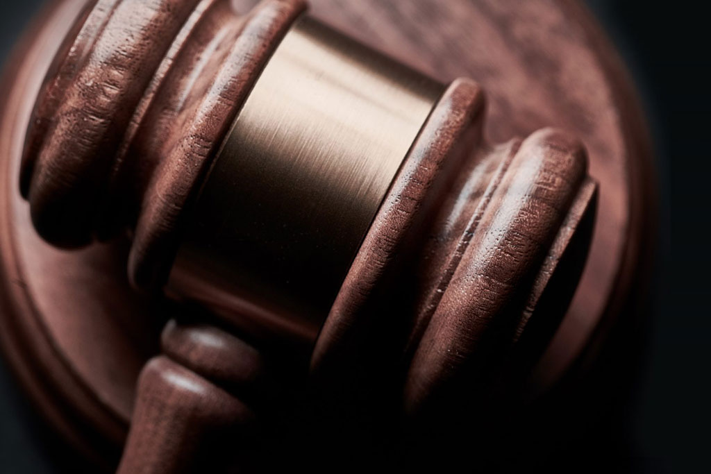 Close-up of wooden gavel.