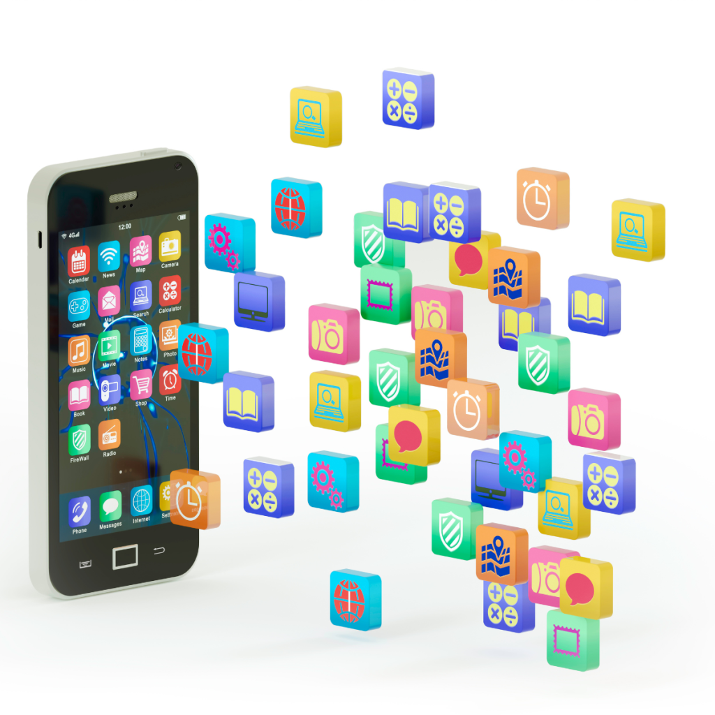 Social media app icons on a smartphone
